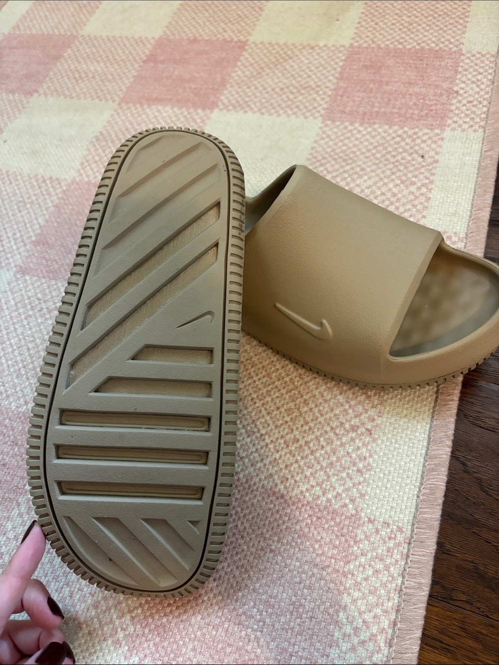 Nike Calm 2.0 Kids Slide Sandals in Taupe - Comfortable Everyday Slip-Ons - Picture 2 of 4